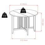 3-Pc Drop Leaf Table with Ladder-back Chairs, Walnut