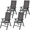 4PCS Patio Folding Dining Chairs Aluminium Adjustable Back - See details