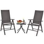 4PCS Patio Folding Dining Chairs Aluminium Adjustable Back - See details