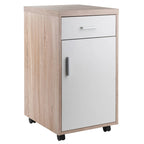 Kenner Storage Cabinet, 1-Drawer, Reclaimed Wood and White - 15.75W x 18.3D x 29.25H