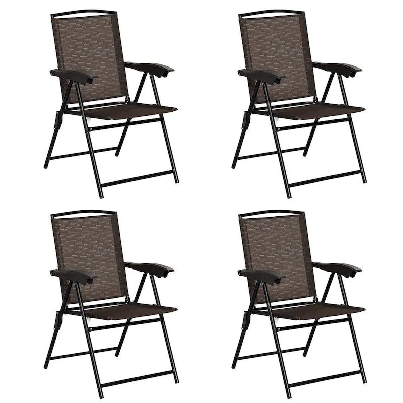  4PCS Adjustable Folding Fabric Chair Powder Coated Steel Tube - 21 x 27 x 35.5