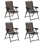  4PCS Adjustable Folding Fabric Chair Powder Coated Steel Tube - 21 x 27 x 35.5