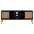 SAFAVIEH Cristen 1 Shelf Rattan Media Stand - 54 W x 15 D x 22 H - 54Wx15Dx22H