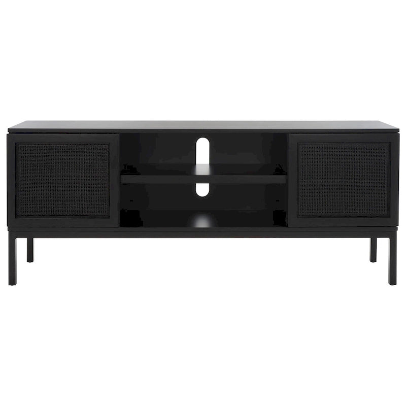 SAFAVIEH Cristen 1 Shelf Rattan Media Stand - 54 W x 15 D x 22 H - 54Wx15Dx22H