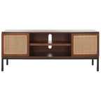SAFAVIEH Cristen 1 Shelf Rattan Media Stand - 54 W x 15 D x 22 H - 54Wx15Dx22H