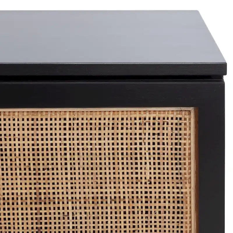 SAFAVIEH Cristen 1 Shelf Rattan Media Stand - 54 W x 15 D x 22 H - 54Wx15Dx22H