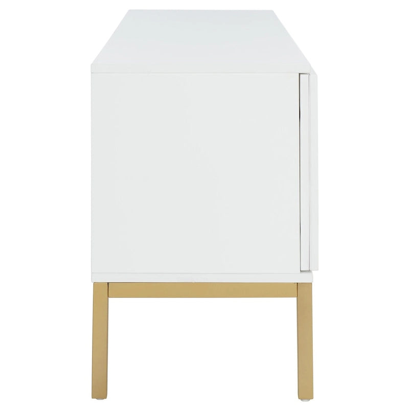 SAFAVIEH Cristen 1 Shelf Rattan Media Stand - 54 W x 15 D x 22 H - 54Wx15Dx22H
