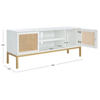 SAFAVIEH Cristen 1 Shelf Rattan Media Stand - 54 W x 15 D x 22 H - 54Wx15Dx22H