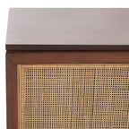 SAFAVIEH Cristen 1 Shelf Rattan Media Stand - 54 W x 15 D x 22 H - 54Wx15Dx22H