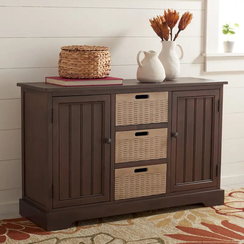 SAFAVIEH Cilla 2-Drawer And 3 Removable Baskets - 39.8 W x 12.5 L x 29.5 H - 41Wx13Dx26H