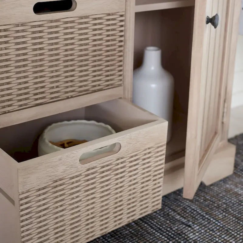 SAFAVIEH Cilla 2-Drawer And 3 Removable Baskets - 39.8 W x 12.5 L x 29.5 H - 41Wx13Dx26H