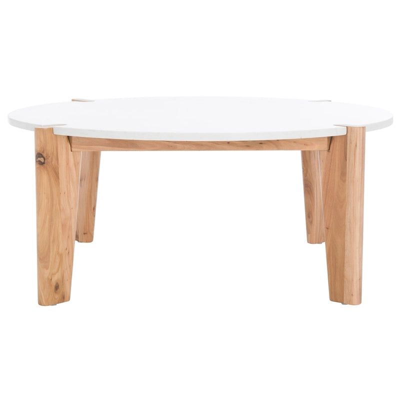 SAFAVIEH Couture Sarma Marble Top Round Coffee Table - 40 In. W x 40 In. D x 16 In. H - 40W x 40D x 16H