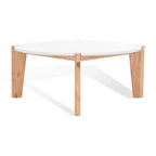 SAFAVIEH Couture Sarma Marble Top Round Coffee Table - 40 In. W x 40 In. D x 16 In. H - 40W x 40D x 16H