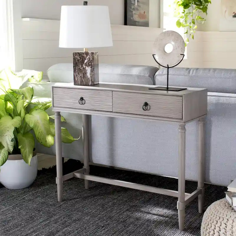 SAFAVIEH Barbra 2-Drawer Console Table - 35.5 W x 13 L x 29.5 H - 36Wx13Dx30H