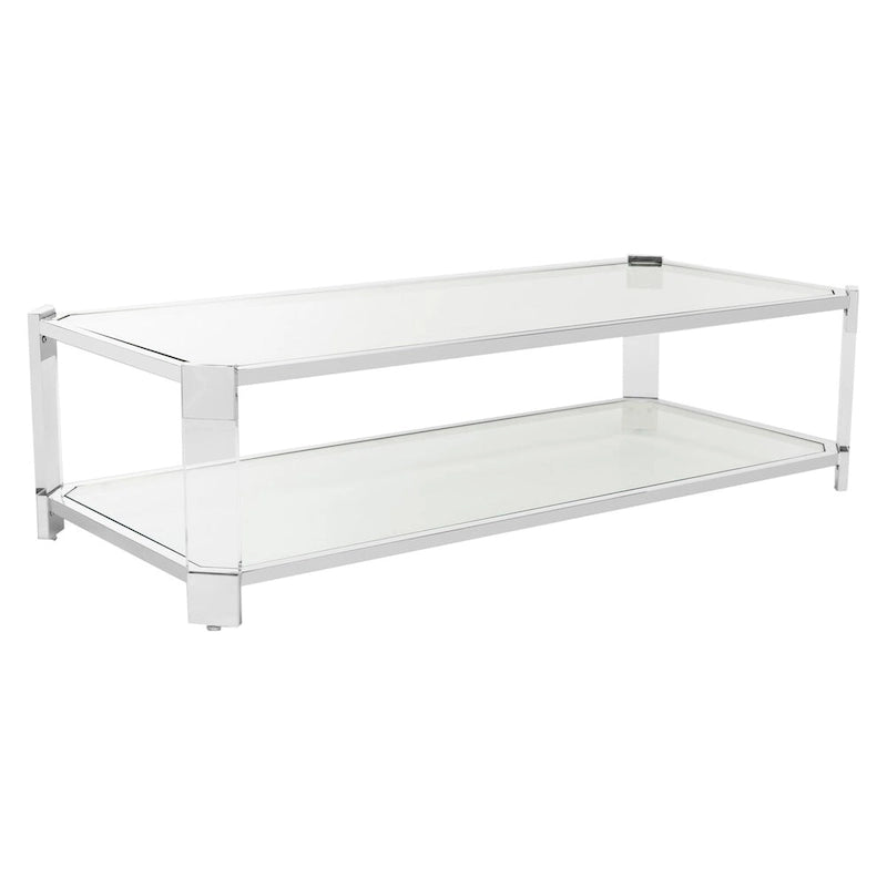 SAFAVIEH Couture Begoa Clear Glass Coffee Table - 58 W x 26 L x 16 H - 58Wx26Dx16H