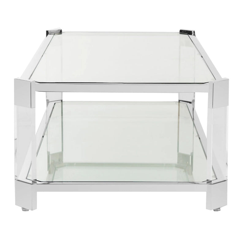 SAFAVIEH Couture Begoa Clear Glass Coffee Table - 58 W x 26 L x 16 H - 58Wx26Dx16H