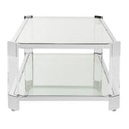 SAFAVIEH Couture Begoa Clear Glass Coffee Table - 58 W x 26 L x 16 H - 58Wx26Dx16H