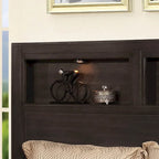 Storage Bed with LED Headboard - Espresso/Grey/White - Queen/King/Cal King