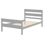 Wooden Bed with Headboard and Footboard,Twin Size
