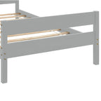 Wooden Bed with Headboard and Footboard,Twin Size