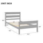 Wooden Bed with Headboard and Footboard,Twin Size