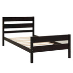 Wooden Bed with Headboard and Footboard,Twin Size