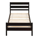 Wooden Bed with Headboard and Footboard,Twin Size