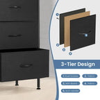 6 Drawers Dresser Chest with Metal Frame and Wooden Top