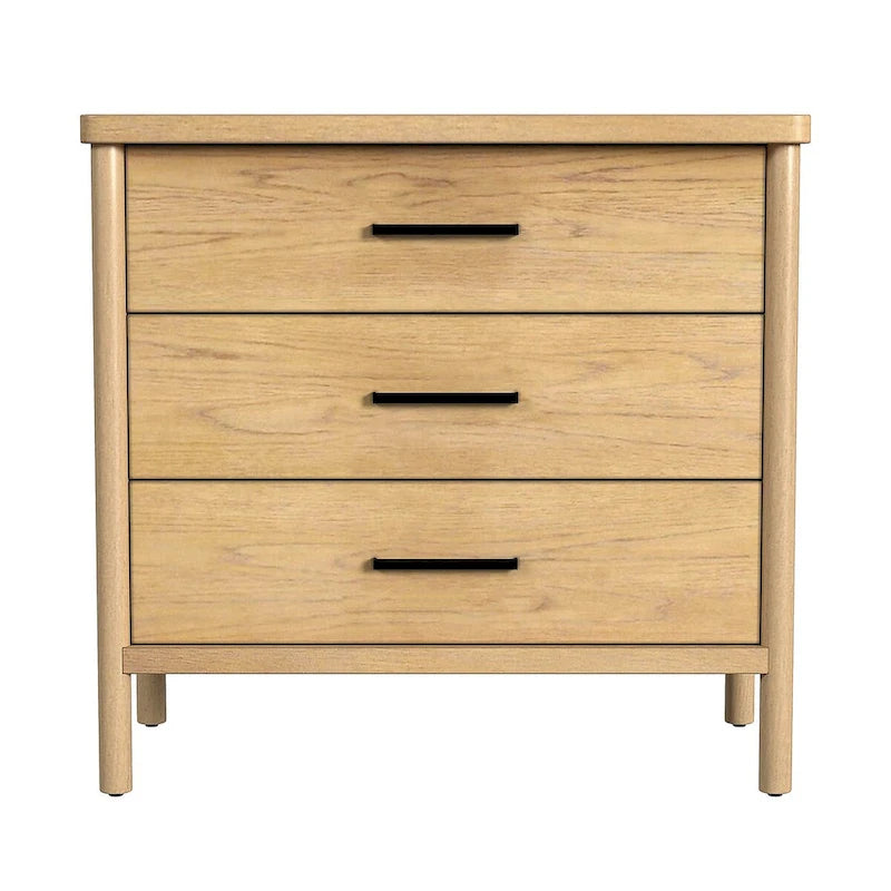 Lennon 3 Drawer Rounded Leg Wood Dresser