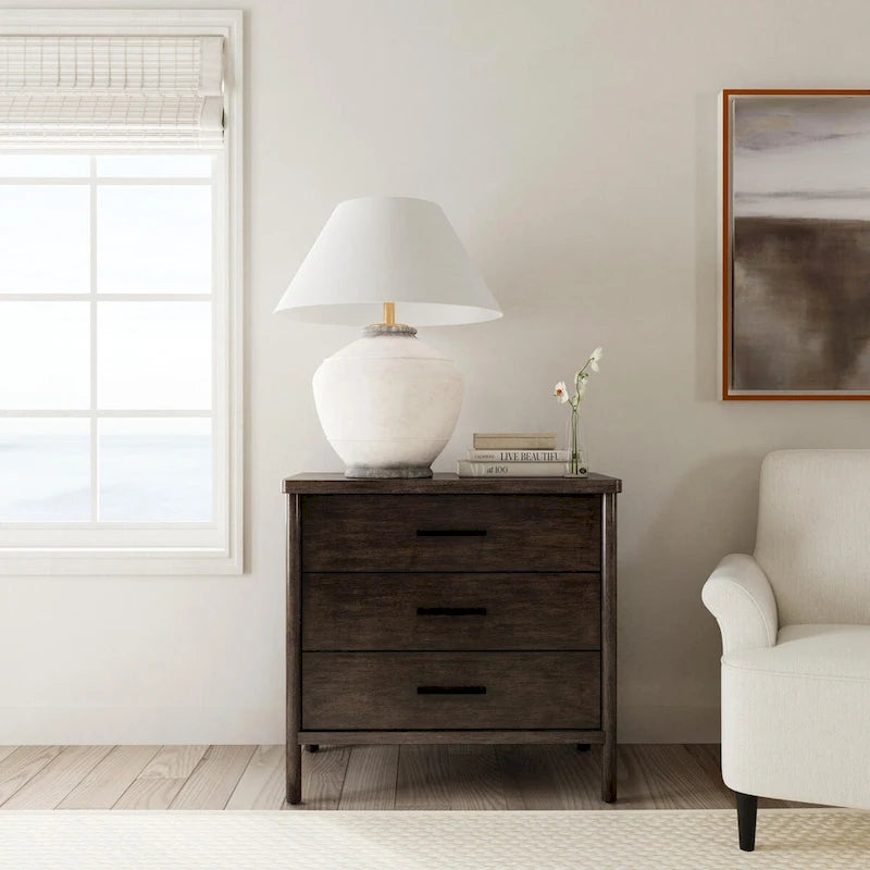 Lennon 3 Drawer Rounded Leg Wood Dresser