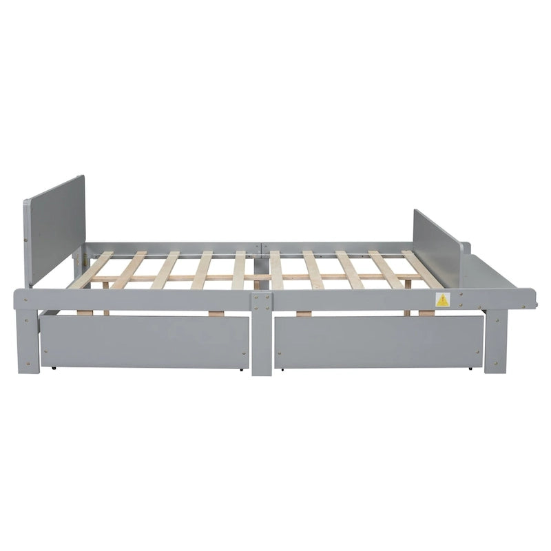 Full Bed with Footboard Bench,2 drawers