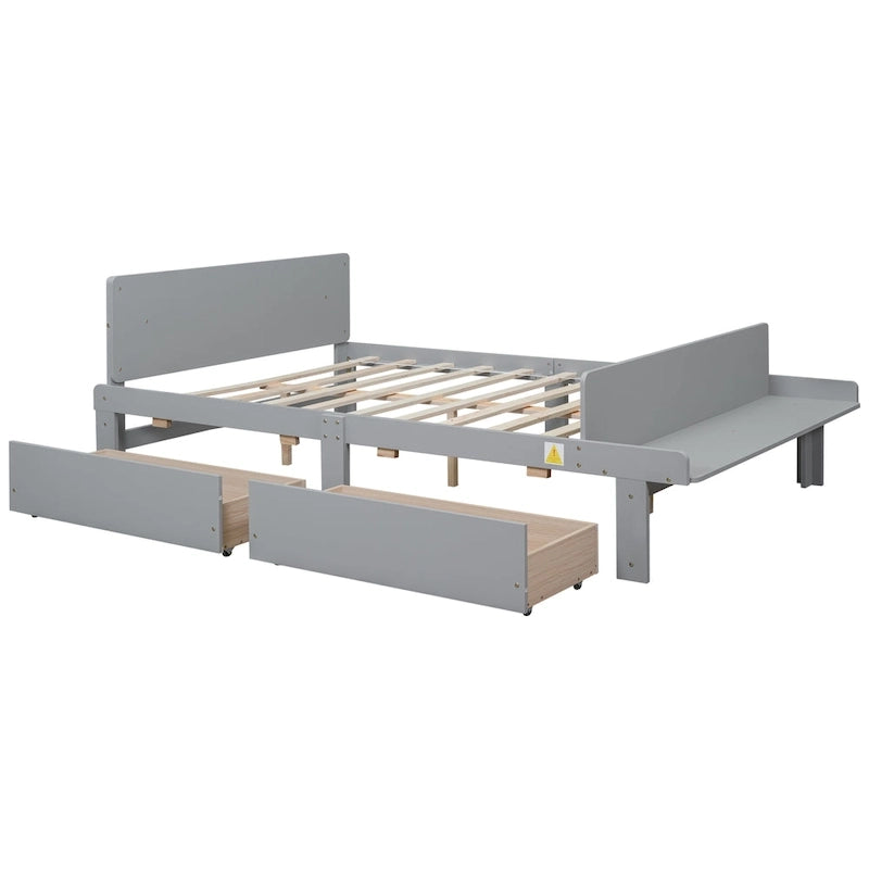 Full Bed with Footboard Bench,2 drawers