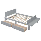Full Bed with Footboard Bench,2 drawers