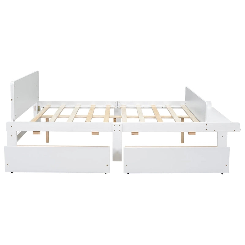 Full Bed with Footboard Bench,2 drawers