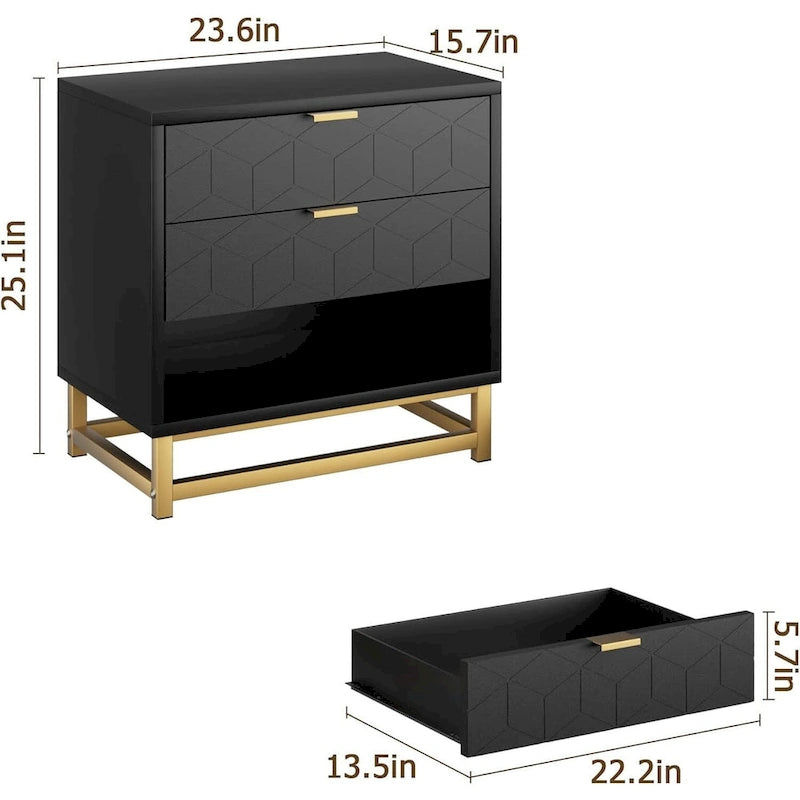 3 Drawer Dresser, with Metal Legs