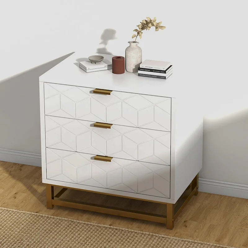 3 Drawer Dresser, with Metal Legs