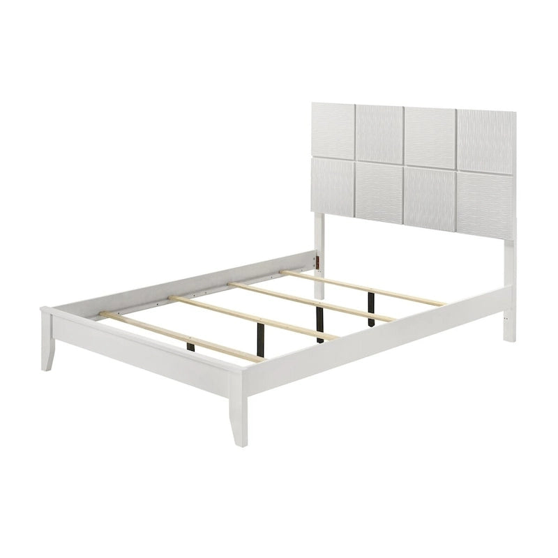 Sim 5 Piece White Panel Bedroom Set