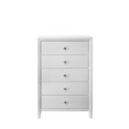 Sim 5 Piece White Panel Bedroom Set