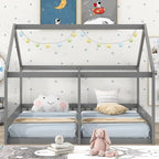 Twin Size House Platform Beds, Two Shared Beds