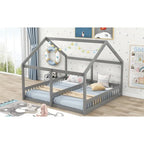 Twin Size House Platform Beds, Two Shared Beds