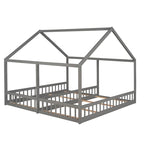 Twin Size House Platform Beds, Two Shared Beds