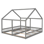 Twin Size House Platform Beds, Two Shared Beds