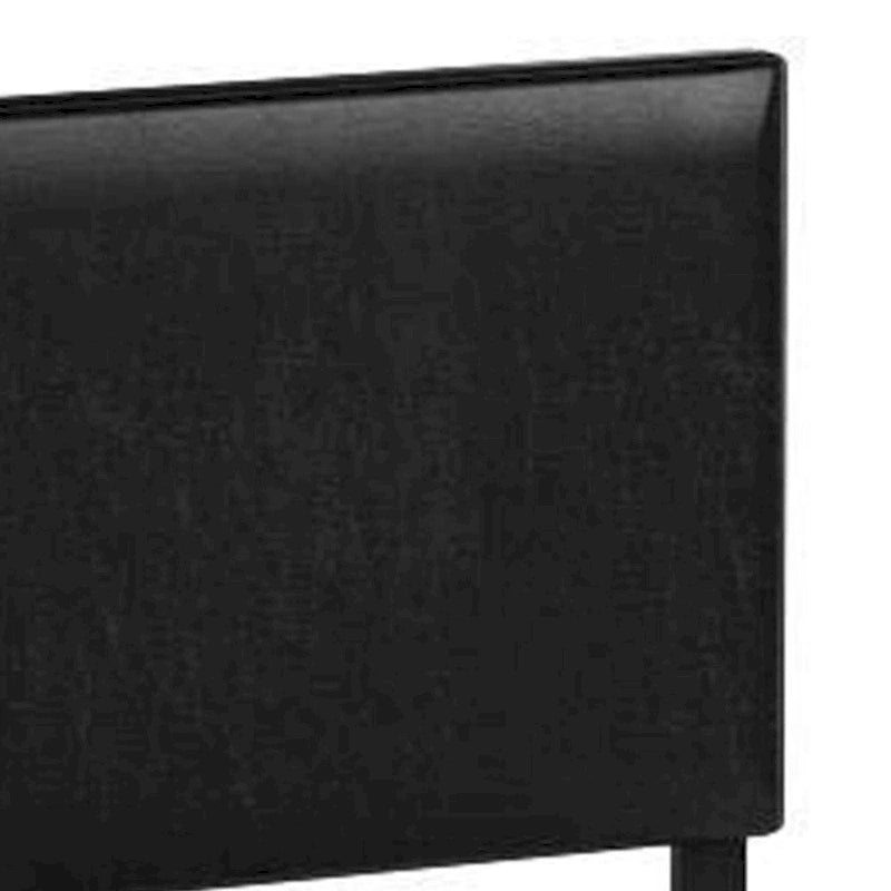 Shirin King Size Bed, Wood, Nailhead Trim, Upholstered Headboard, Black