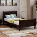 Oaks Aura Wood Platform Bed Twin Bed Frame Mattress Foundation Sleigh Bed with Headboard/Footboard/Wood Slat Support