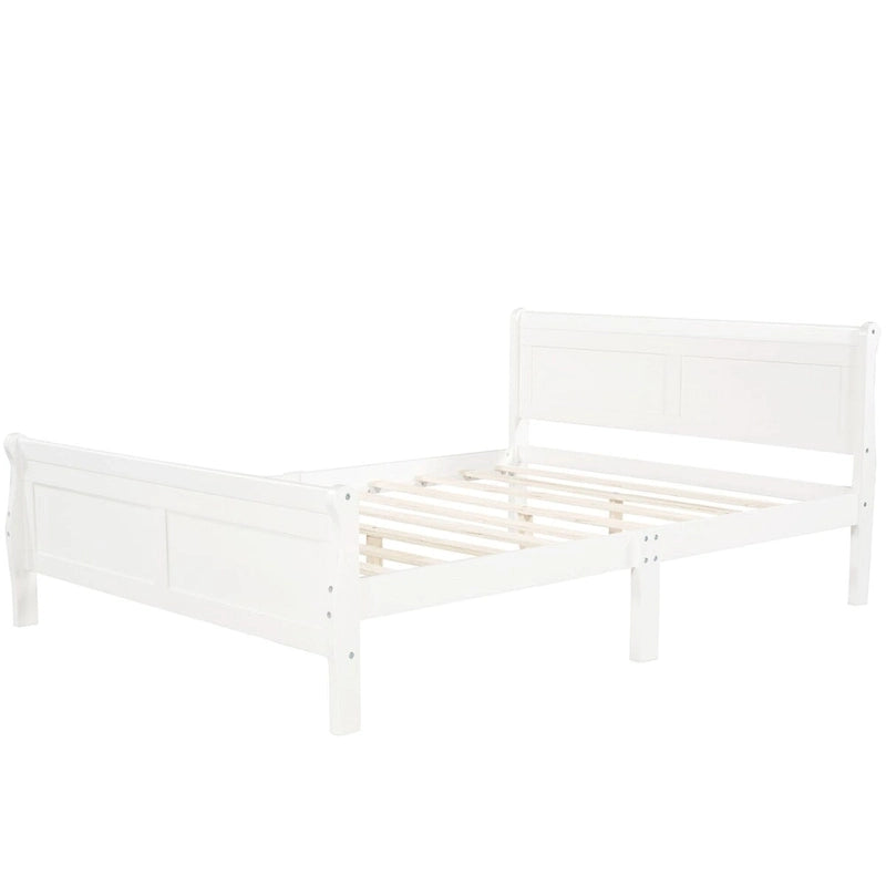 Oaks Aura Wood Platform Bed Twin Bed Frame Mattress Foundation Sleigh Bed with Headboard/Footboard/Wood Slat Support