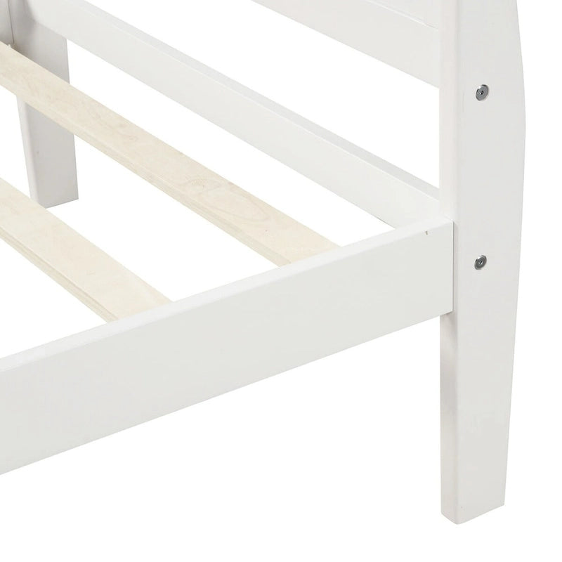 Oaks Aura Wood Platform Bed Twin Bed Frame Mattress Foundation Sleigh Bed with Headboard/Footboard/Wood Slat Support