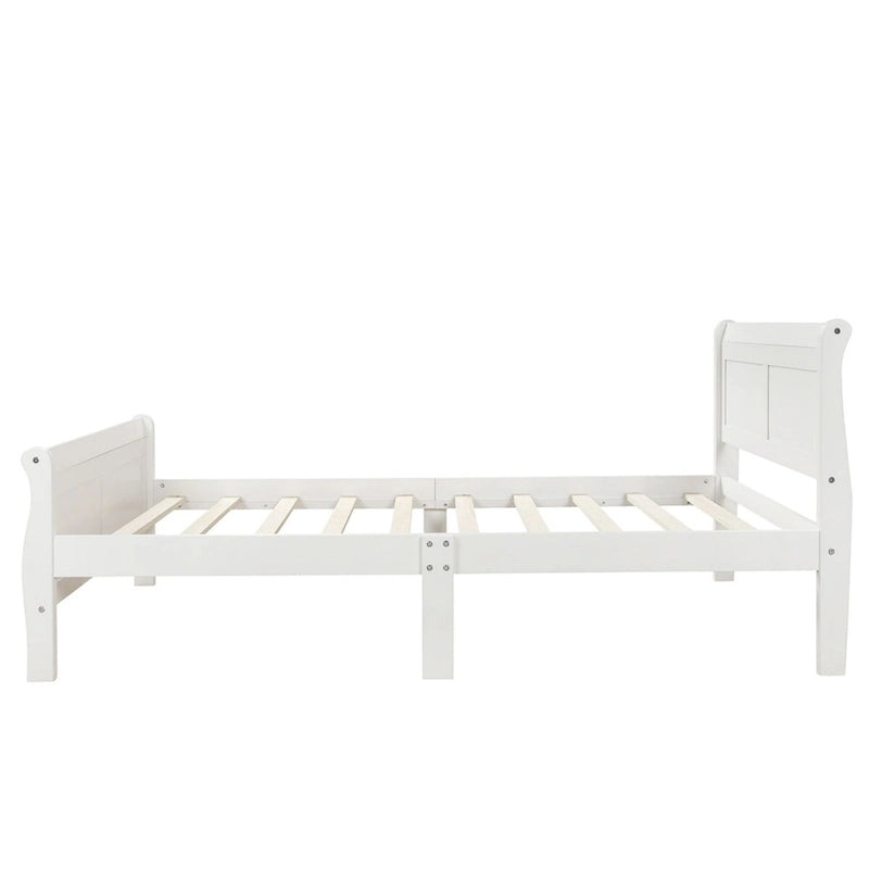 Oaks Aura Wood Platform Bed Twin Bed Frame Mattress Foundation Sleigh Bed with Headboard/Footboard/Wood Slat Support