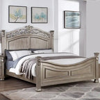 Wood Bed in Antique Silver
