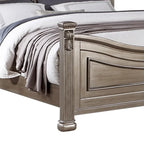 Wood Bed in Antique Silver