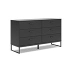 Signature Design by Ashley Socalle Black Panel Headboard with Dresser and Nightstand